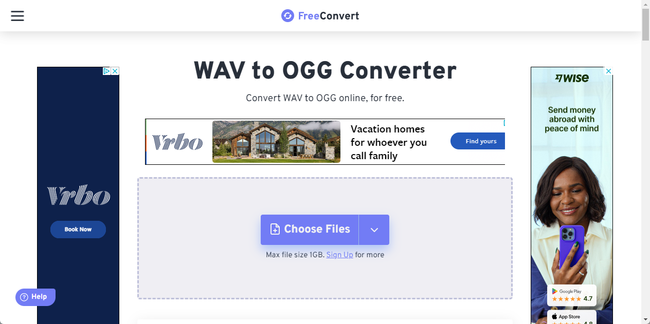 FreeConvert WAV to OGG Online
