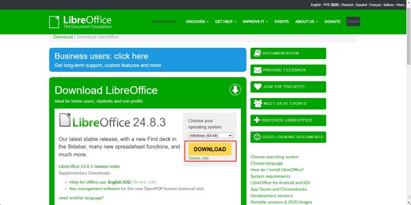 Download LibreOffice