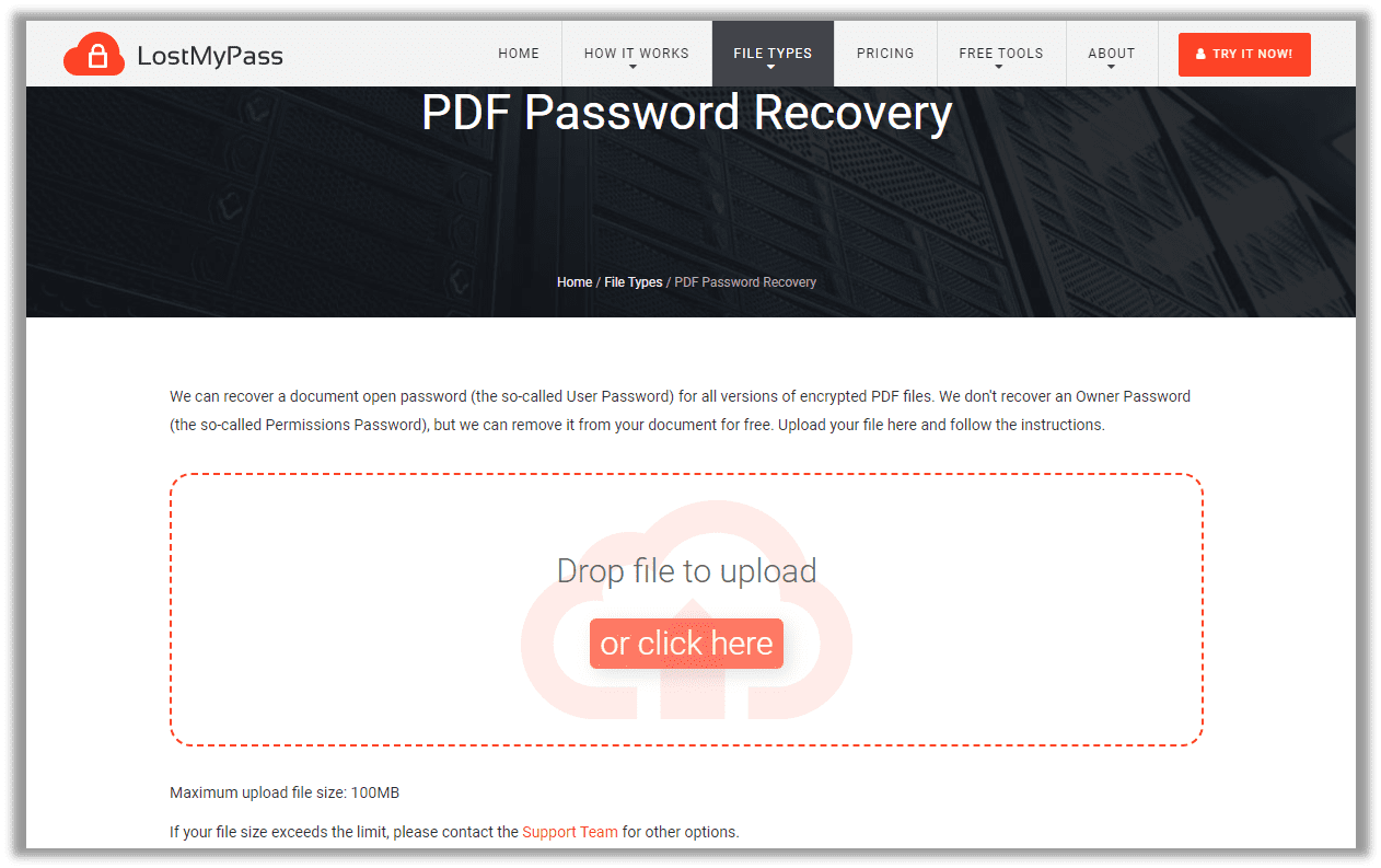 Oder klicken Sie direkt auf den PDF Passwort Entferner.