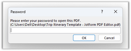 Öffnen Sie das PDF-Dokument und geben Sie sein Passwort ein.
