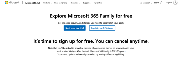 Microsoft Office Free Trial