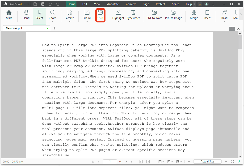 SwifDoo PDF OCR tool