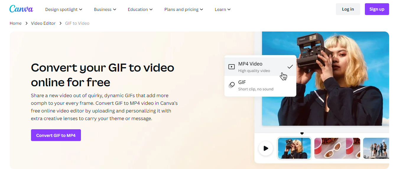 GIF to MP4 using Canva