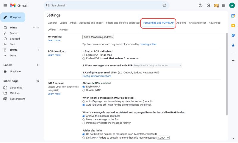 Forwarding Settings