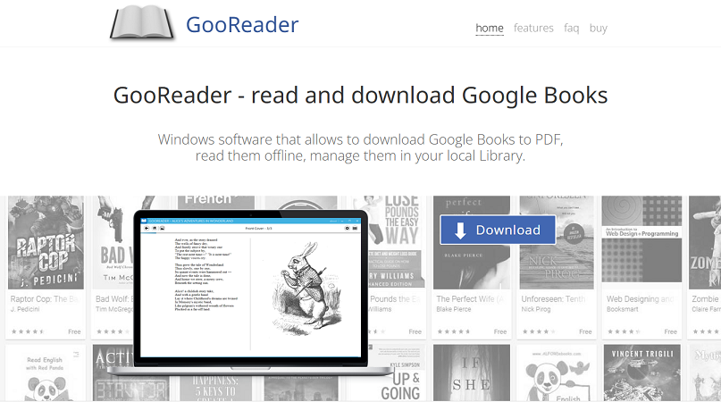 The web interface of GooReader