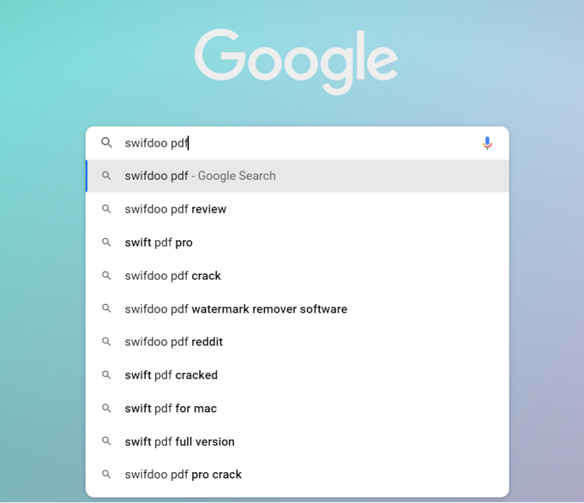 Google search suggestions