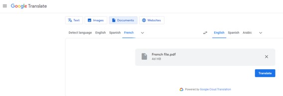 Google Translate Translate PDF to English