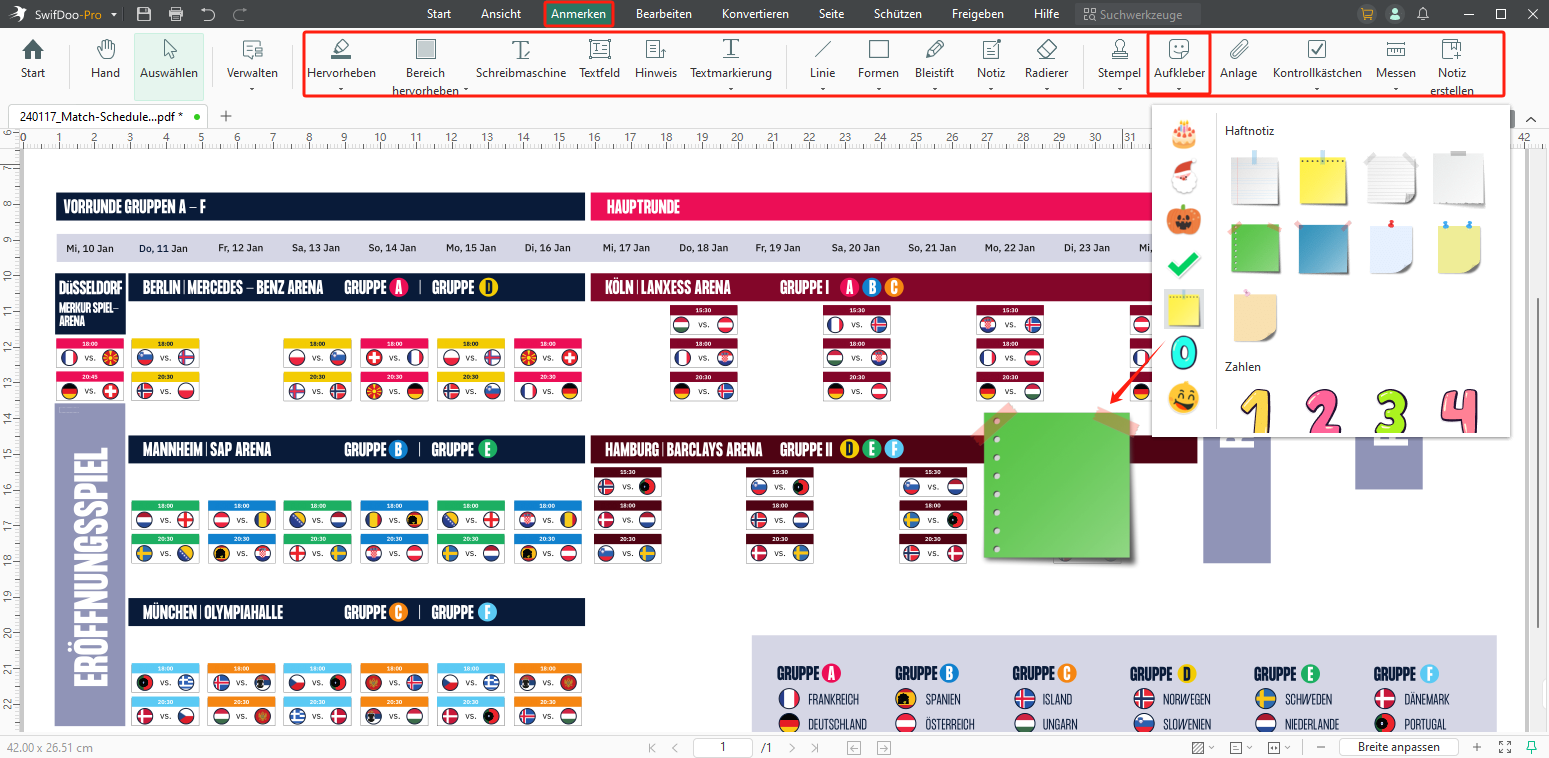 Handball EM 2024 Spielplan anmerken SwifDoo PDF