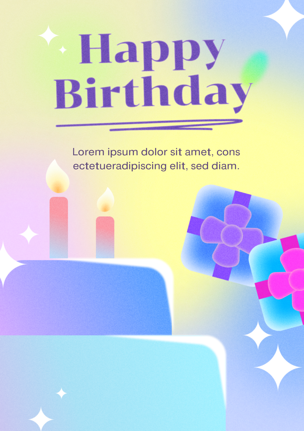 Happy Birthday Card Template in PDF