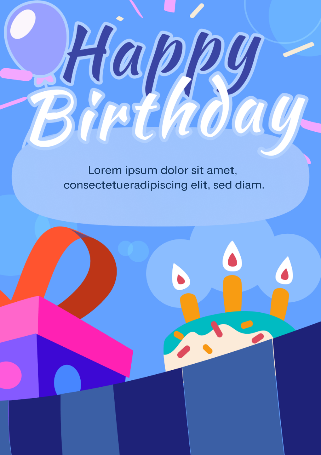 Happy Birthday Wish Card PDF Template