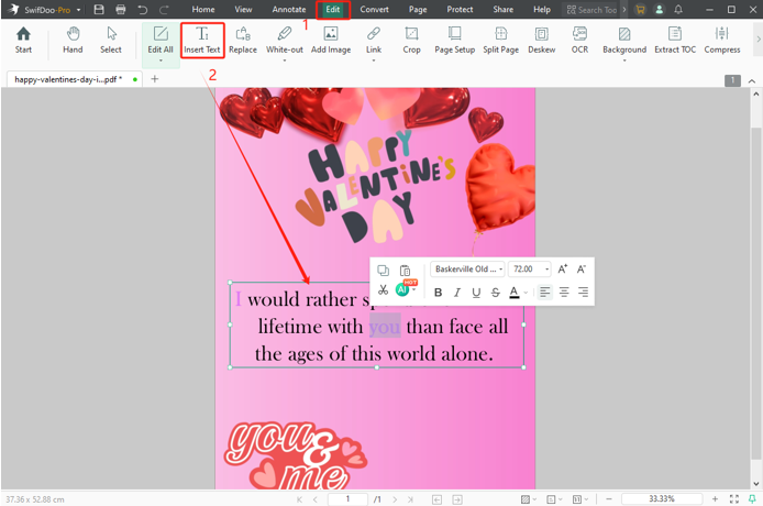 Valentine's Day Card Maker & Designer: SwifDoo PDF 1