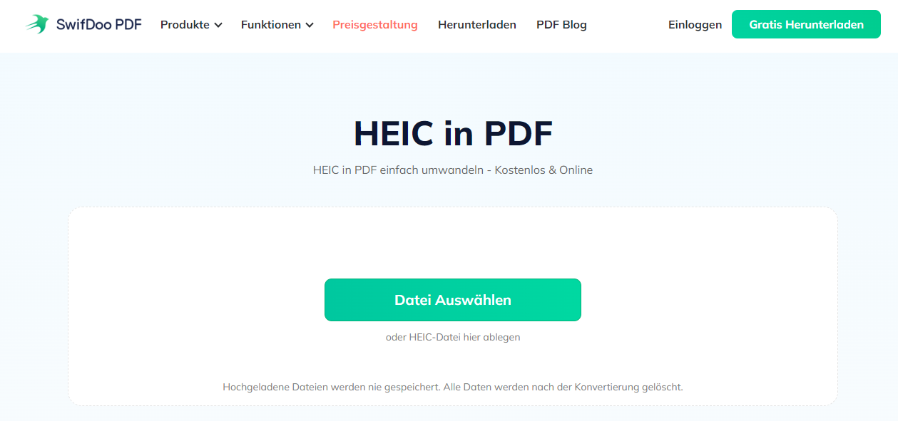 HEIC Dateien öffnen als PDF mit SwifDoo PDF