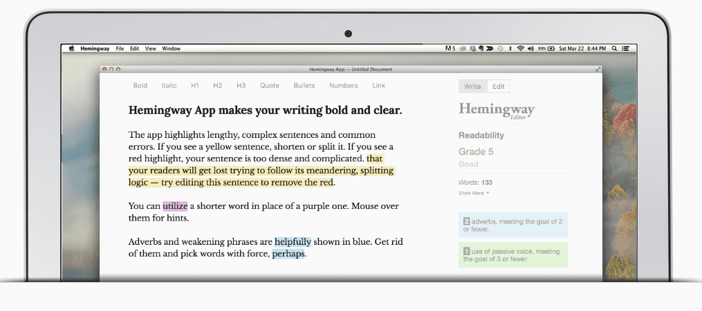 Grammarly Free Alternative: Hemingway Editor