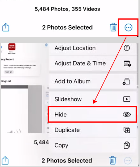 How to hide photos on iPhone using Photo 1