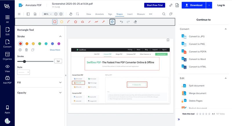 Highlight Area in PDF with Online Tool