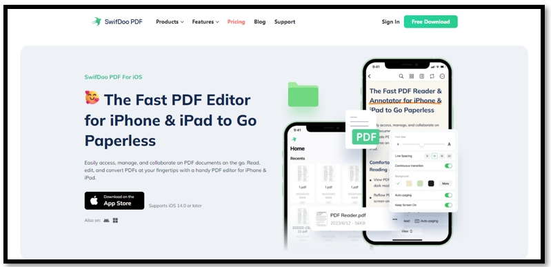 Word to PDF converter for Hindi font - SwifDoo PDF for iOS/Android