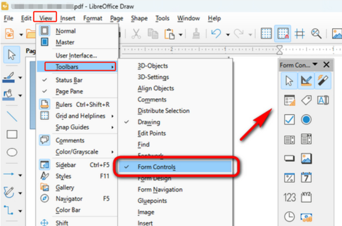 How to Add a Fillable Text Box in PDF Using LibreOffice Draw 1