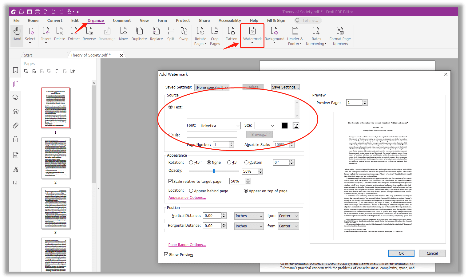 How to add a PDF watermark in Foxit PDF