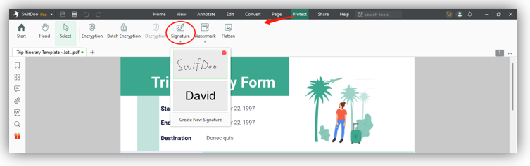 How to add electronic signature to PDF in SwifDoo PDF