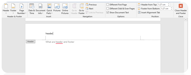 How to Add Header and Footer in Word