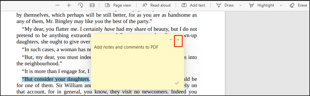 How to add notes to a PDF in Microsoft Edge browser step 3 | SwifDoo PDF