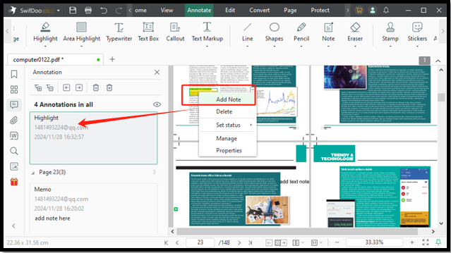 How to Add Notes to a PDF with SwifDoo PDF 3