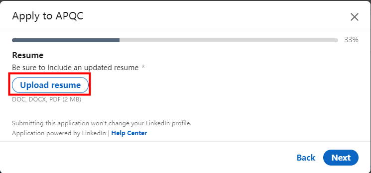 How to add resume to LinkedIn Easy Apply Step 4