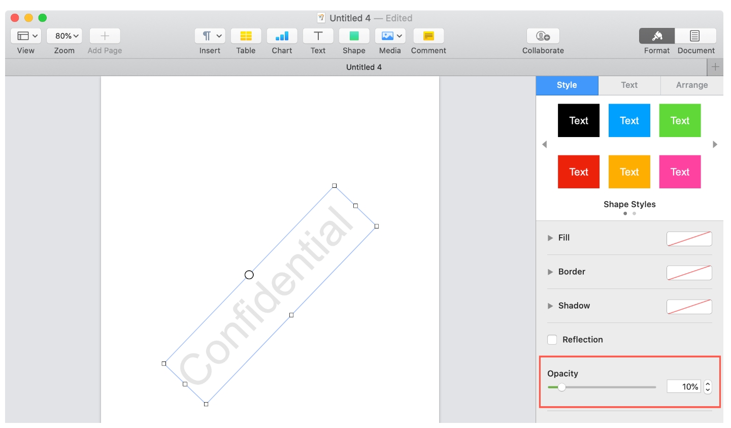 How to add a watermark to a PDF in Pages