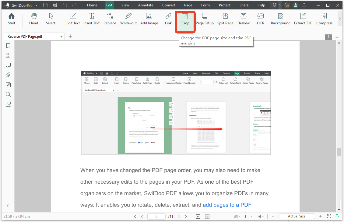 swifdoo pdf crop tool