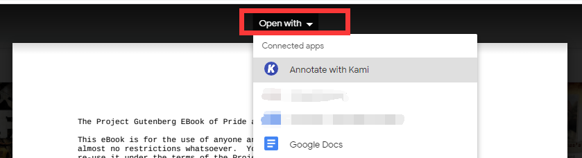 How to annotate a PDF with Google Drive app step 2