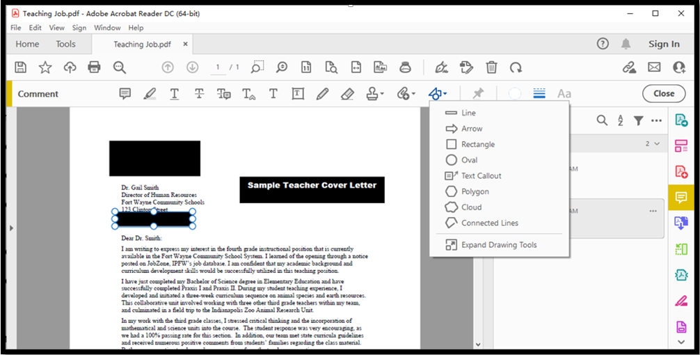 black out text in PDF without redact using Adobe Acrobat 1