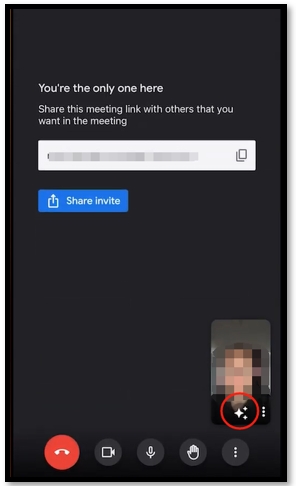 How to blur the background in Google Meet on mobile