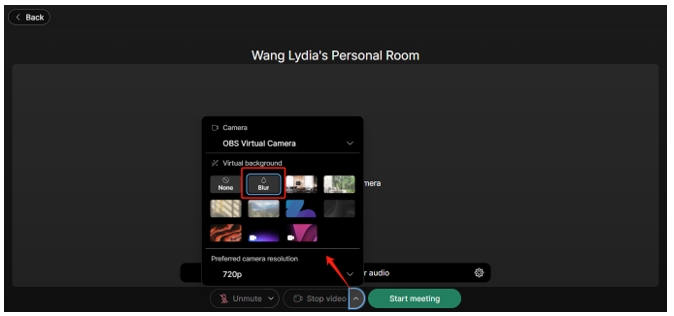 How to blur the background in Webex online