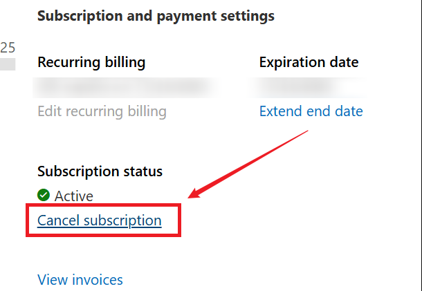 Click Cancel subscription for Adobe through Google Play