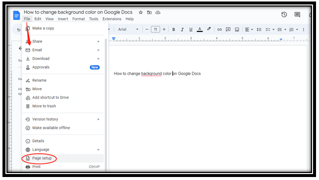 How to change the background color on Google Docs 1