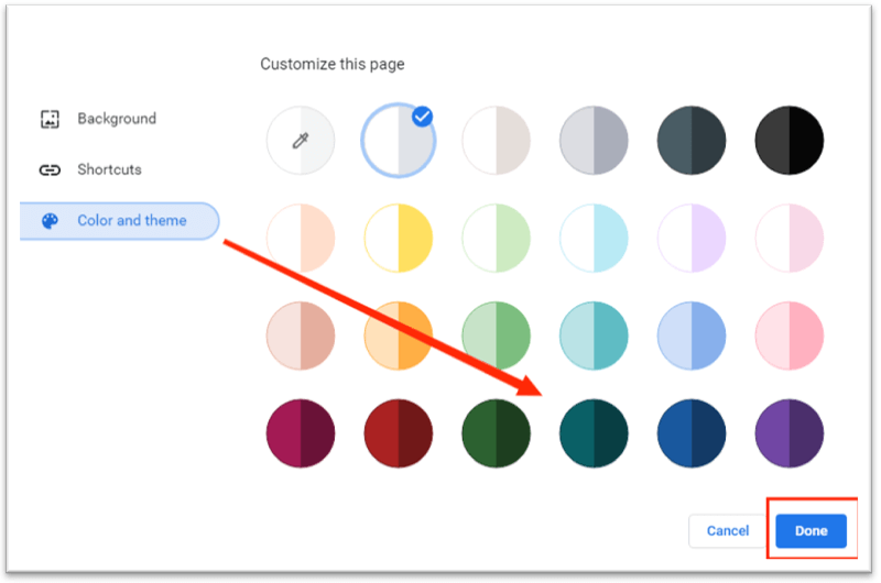 How to change Google Chrome color