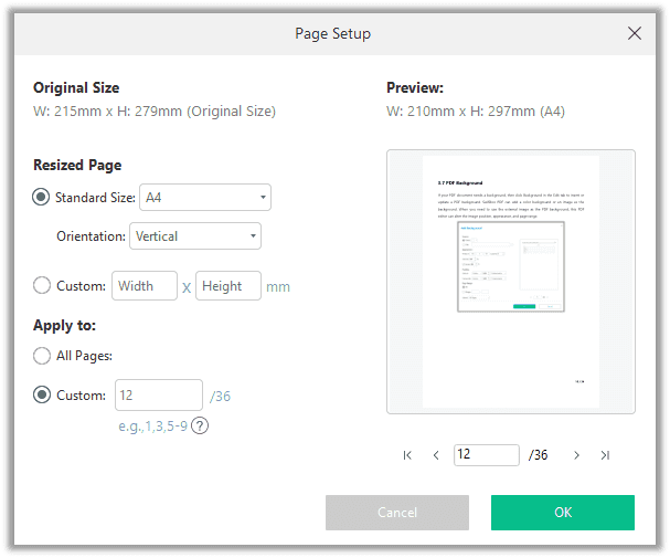 How to change PDF page setup in SwifDoo PDF