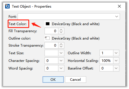 How to change the text color in a PDF in Qoppa PDF Studio