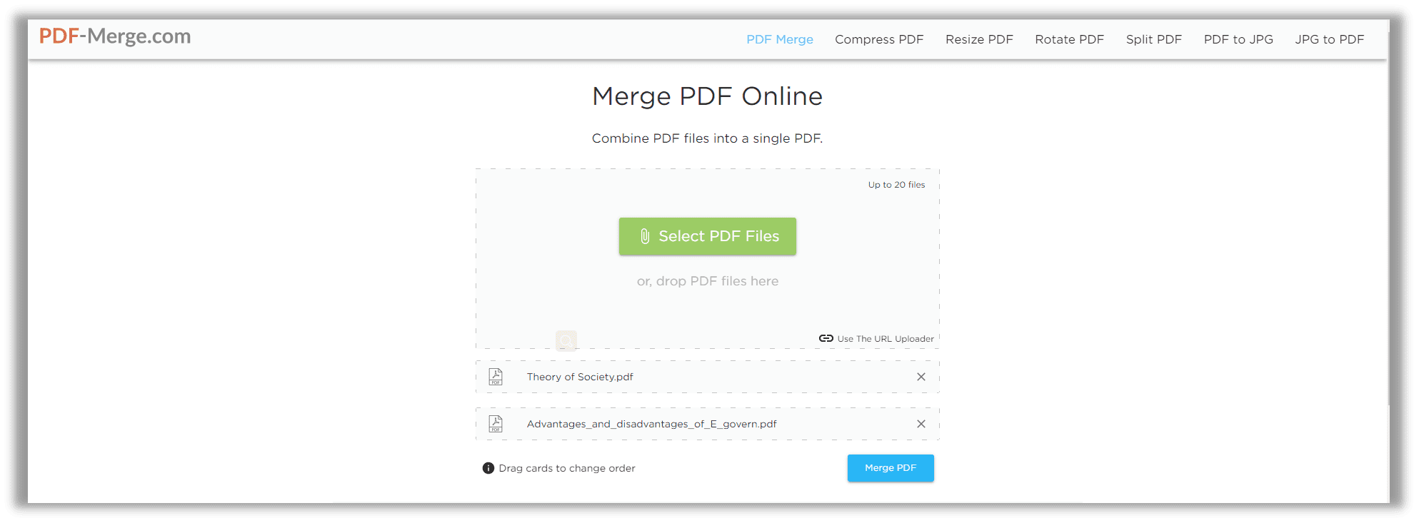 How to combine multiple PDFs into one online with PDFMerge
