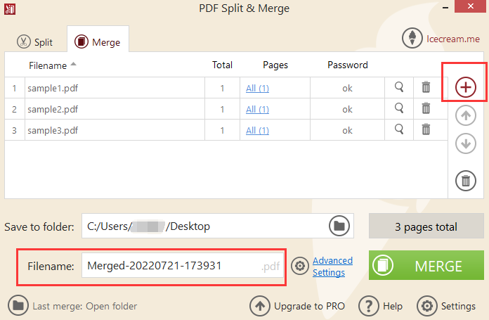 How to combine PDF files with Icecream PDF Split and Merge step 2