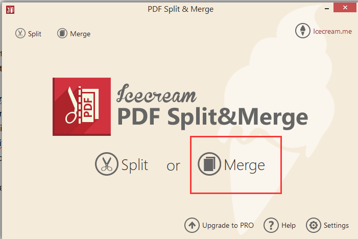 How to combine PDF files with Icecream PDF Split and Merge step 1