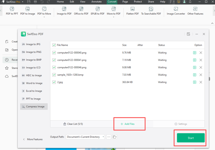How to Compress an Image with SwifDoo PDF step 2