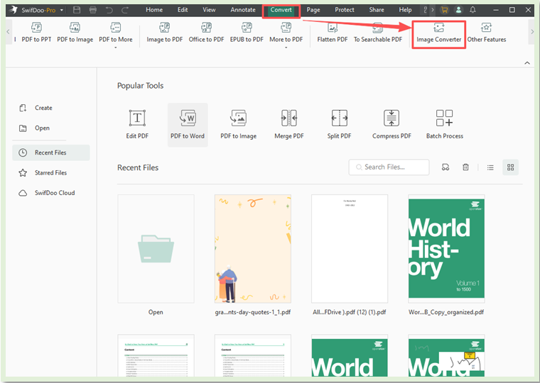 Way 1: Compress JPG Files without Losing Quality Using SwifDoo PDF 1