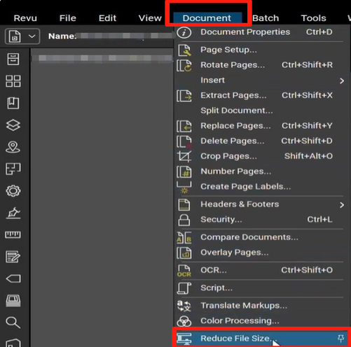 How to Compress a PDF in Bluebeam: Step 2
