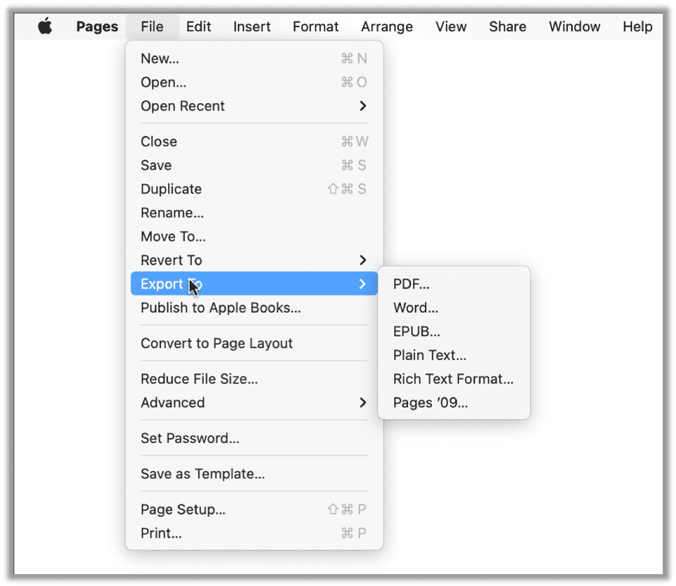 How to convert Pages to PDF for Mac