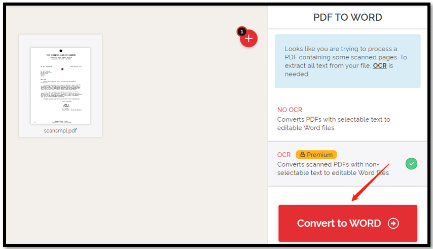 How to convert PDF to Word with OCR using iLovePDF