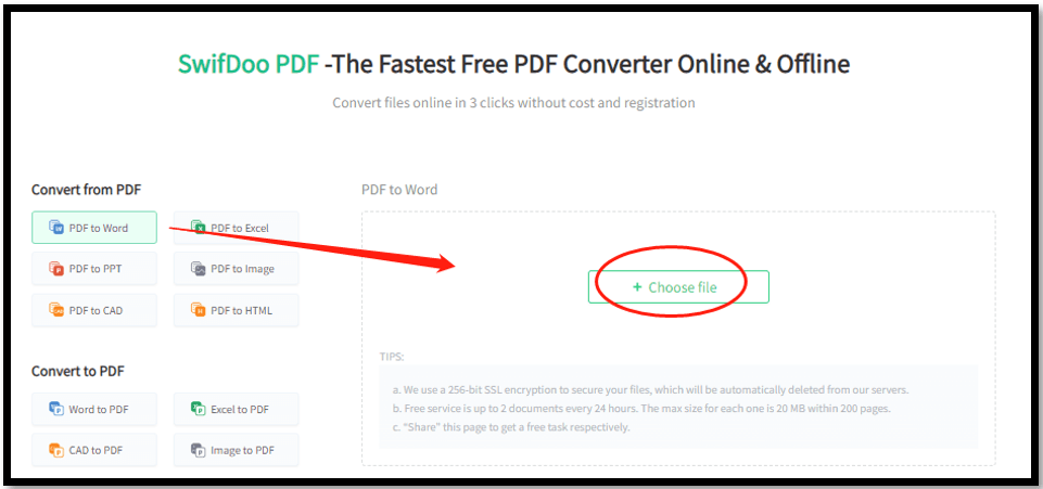 How to convert PDF to Word with OCR using SwifDoo PDF online converter