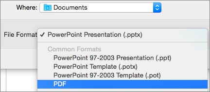 Convert PPT to PDF on Mac via PowerPoint
