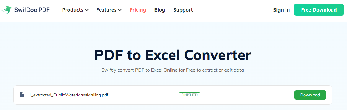 How to convert scanned PDF to Excel online 3