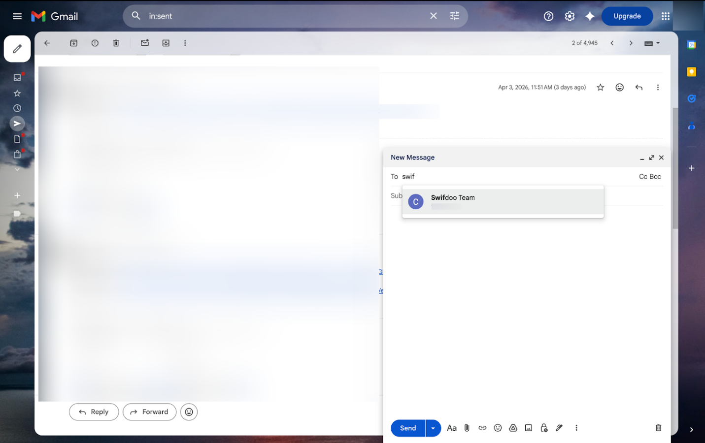 Type the name of the group in the To field of Gmail